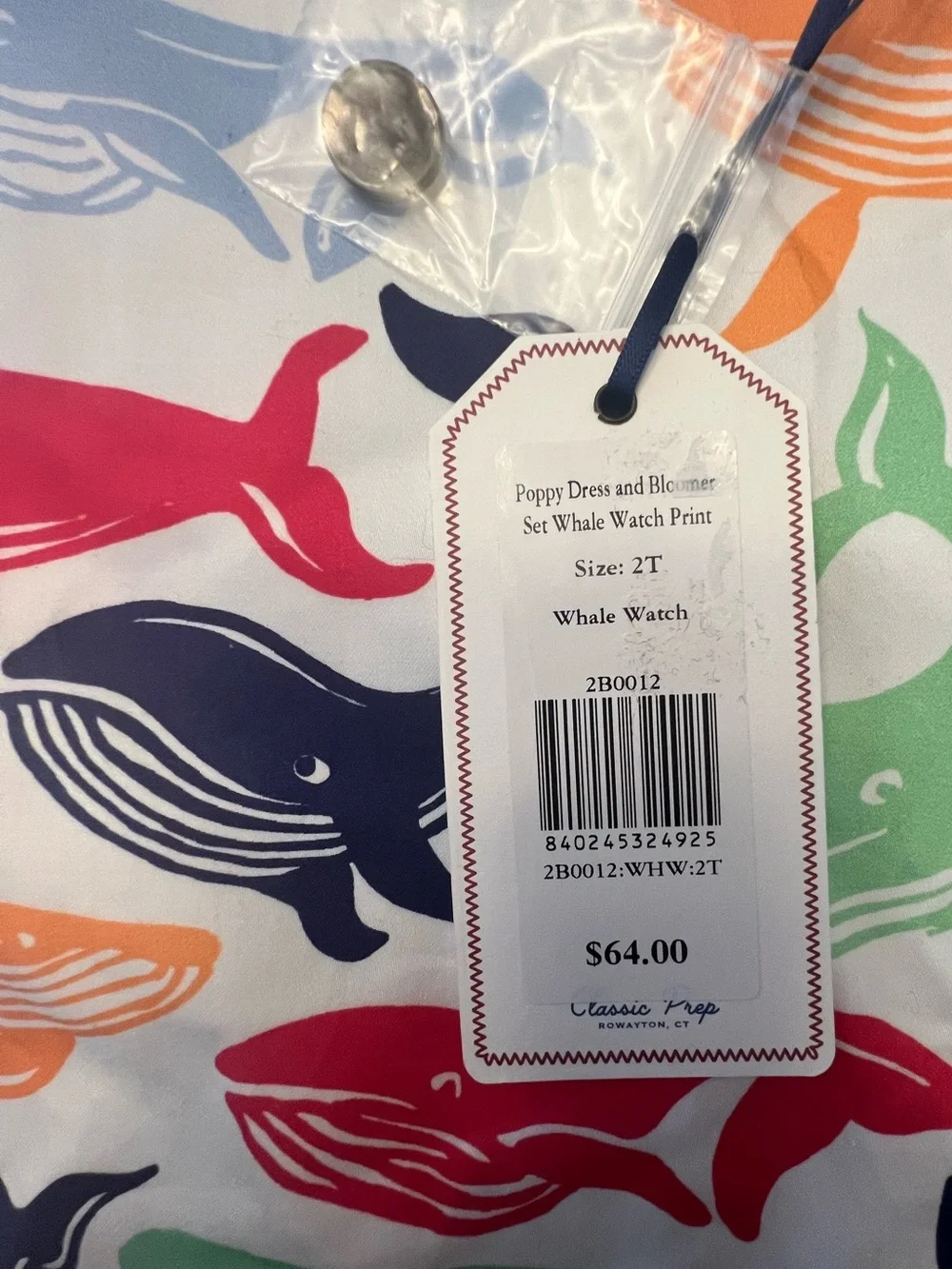 Classic Prep Whale Watch Print Tank & Bloomers in Red, Navy, Green, Orange